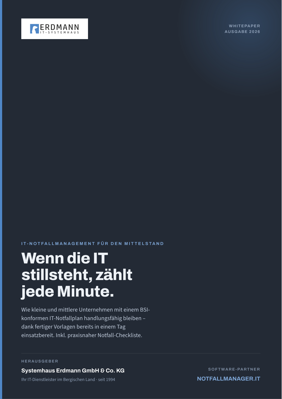 Vorschau: erste Seite des Whitepapers IT-Notfallmanagement