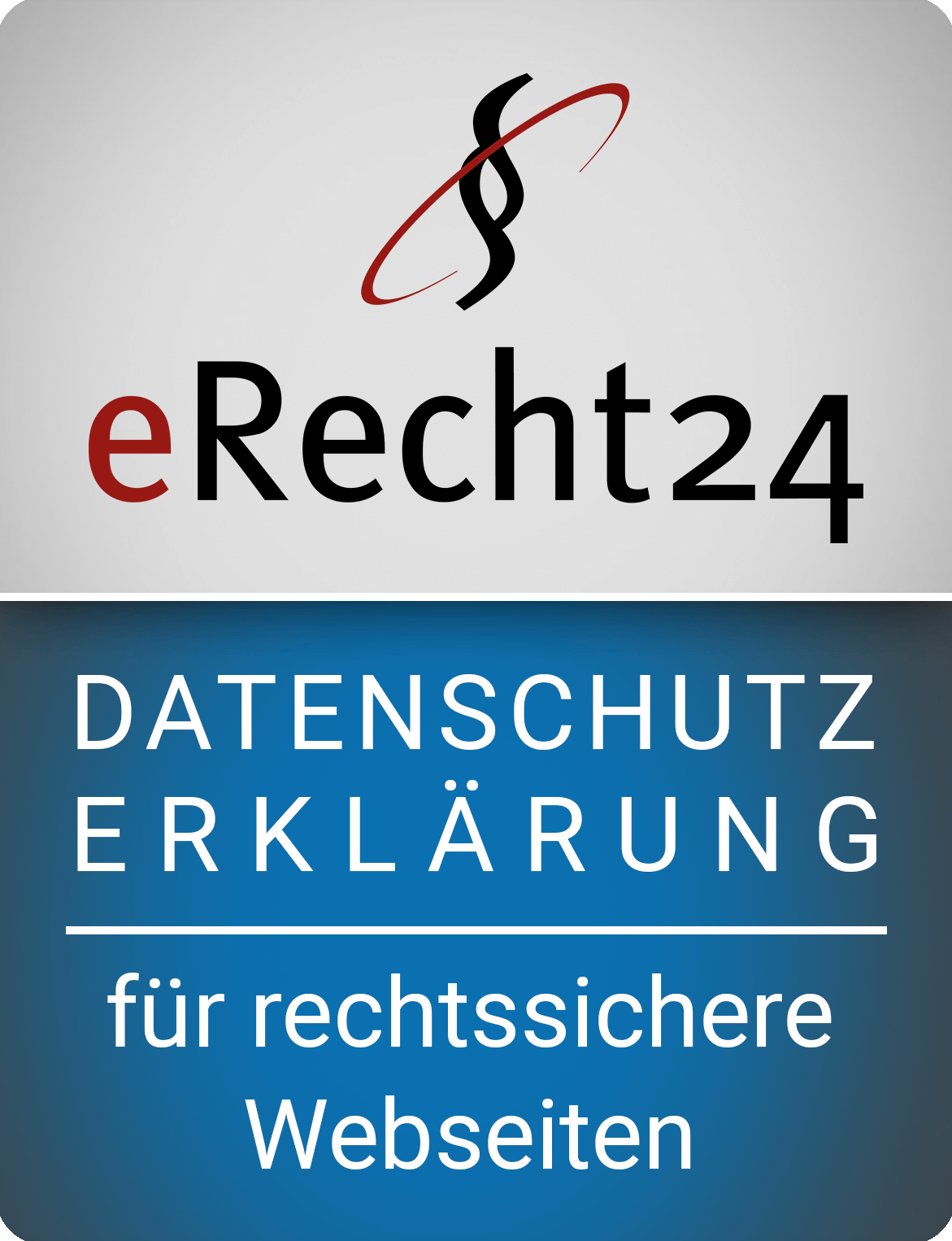 erecht24 siegel datenschutzerklaerung blau gross